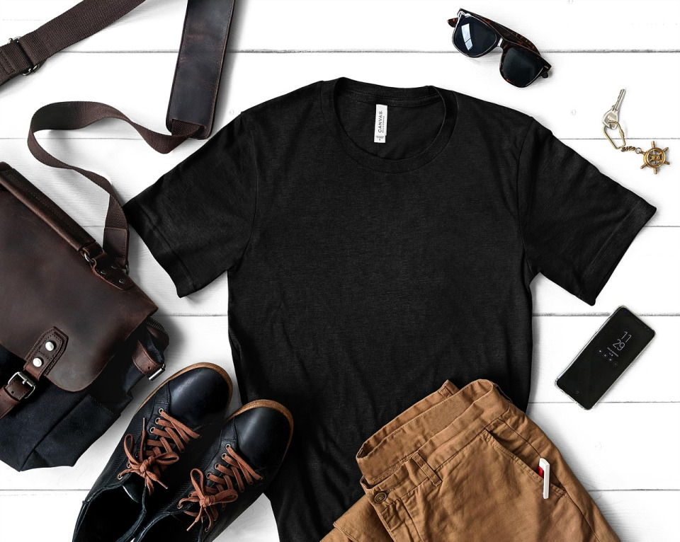 black t-shirt mockup